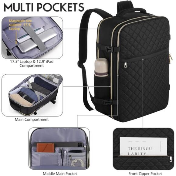 Large Travel Backpack Women, Flight Approved Carry On Backpack main image 7